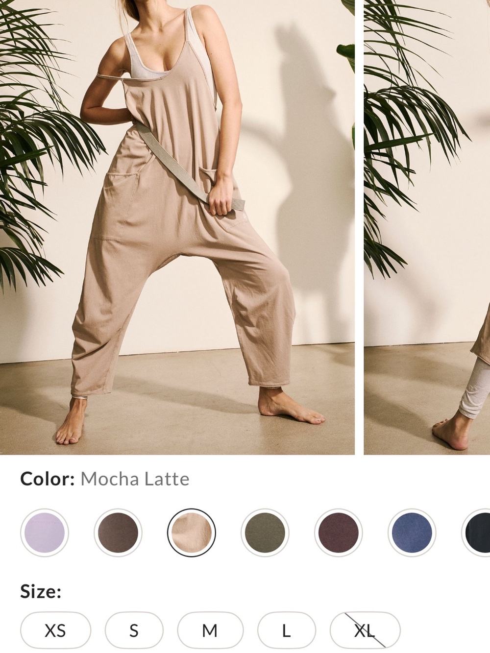 Free People Mocha Latte Relaxed Tank Jumpsuit Size XS